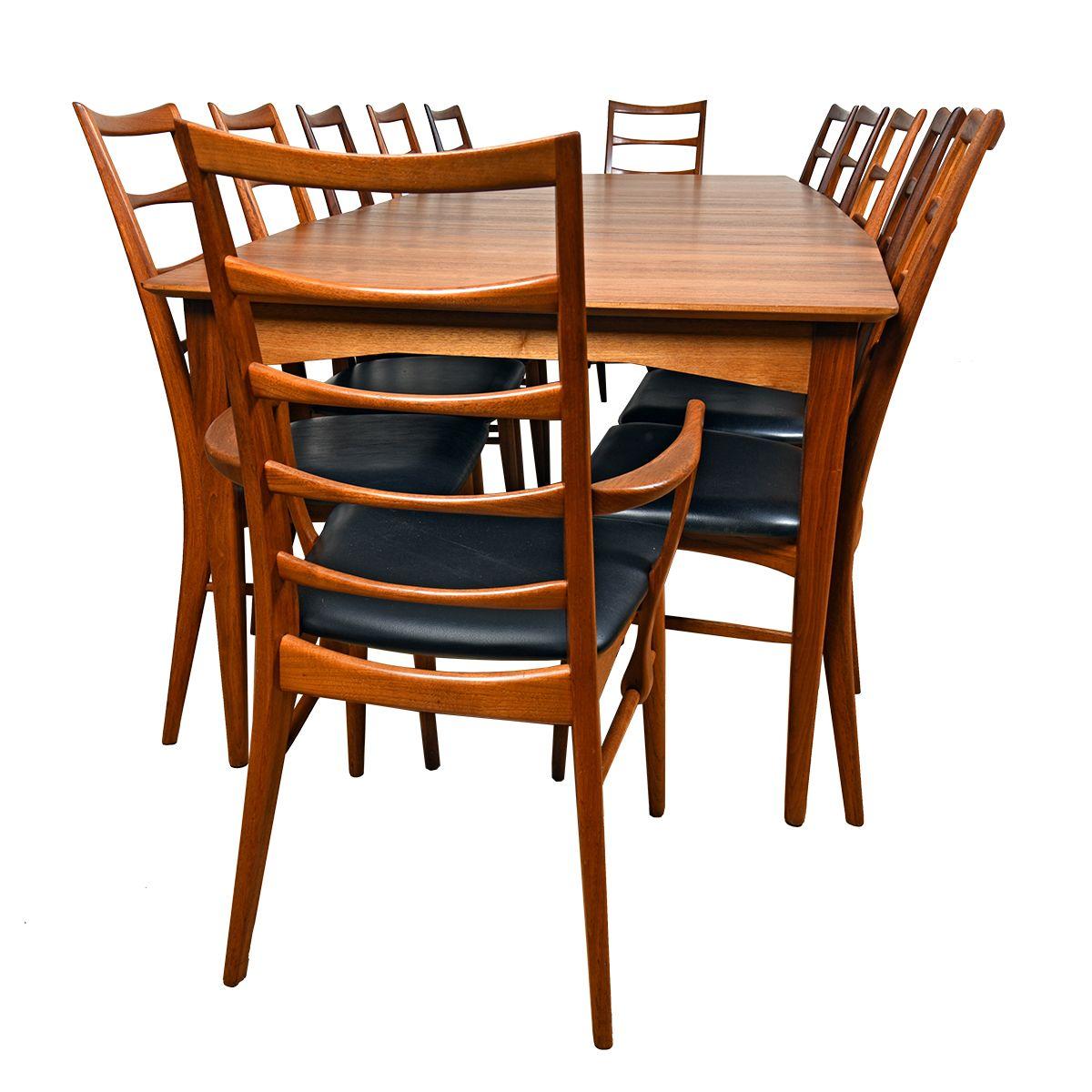 Rectangular-Polygon Mid-Century Modern Walnut Expanding Dining Table 5