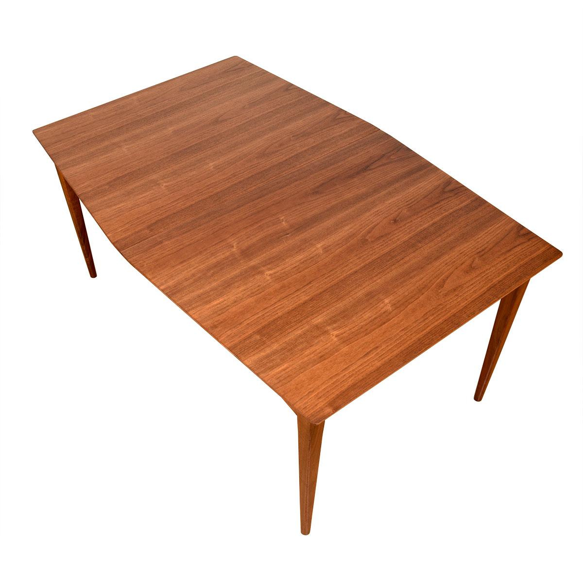 American Rectangular-Polygon Mid-Century Modern Walnut Expanding Dining Table