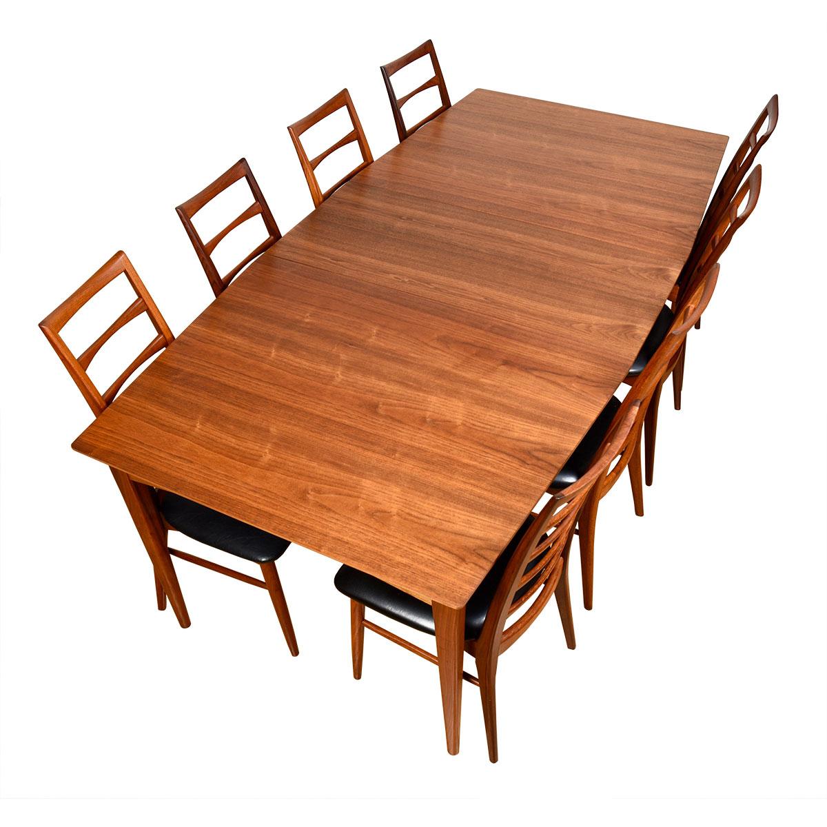 Rectangular-Polygon Mid-Century Modern Walnut Expanding Dining Table 1