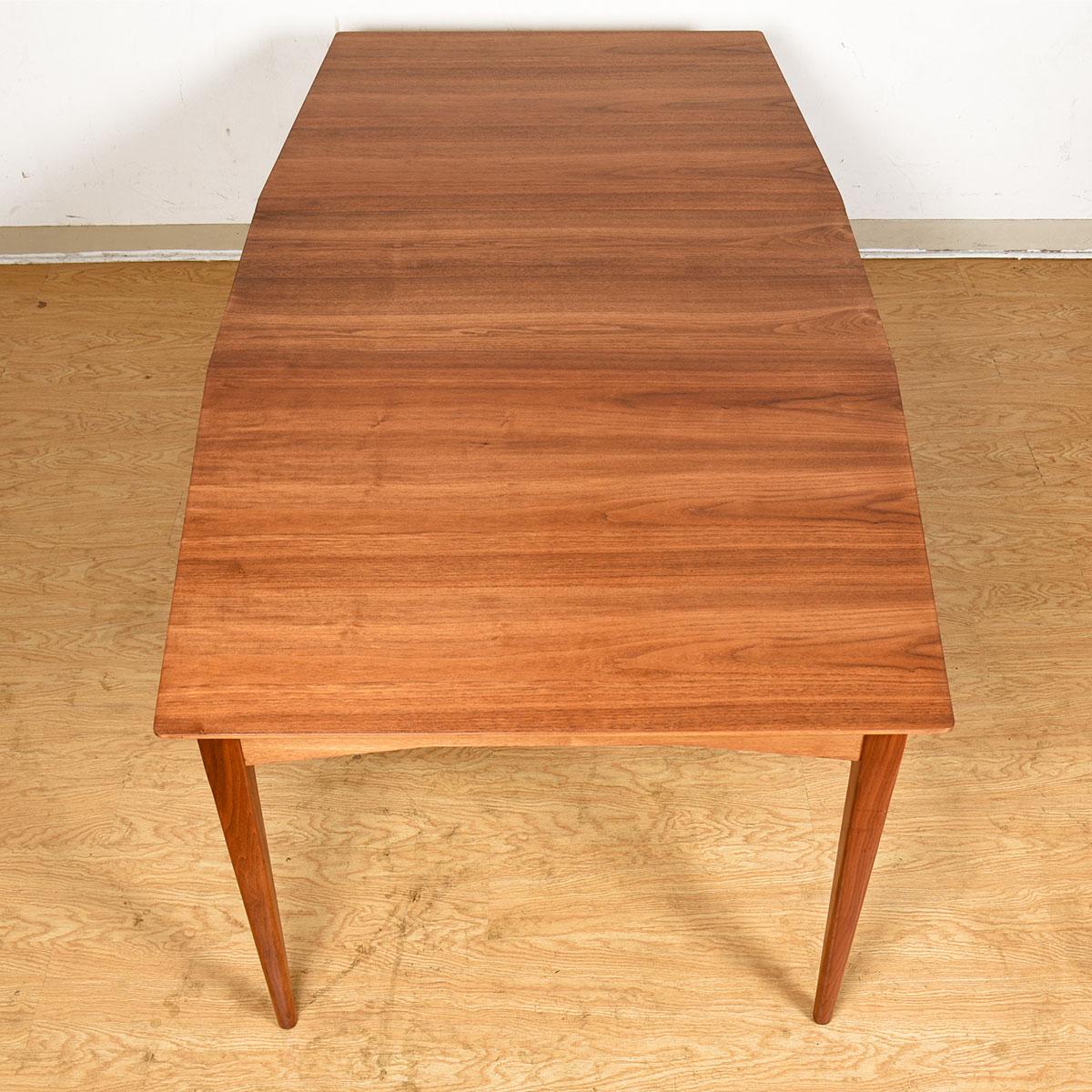 Rectangular-Polygon Mid-Century Modern Walnut Expanding Dining Table 2
