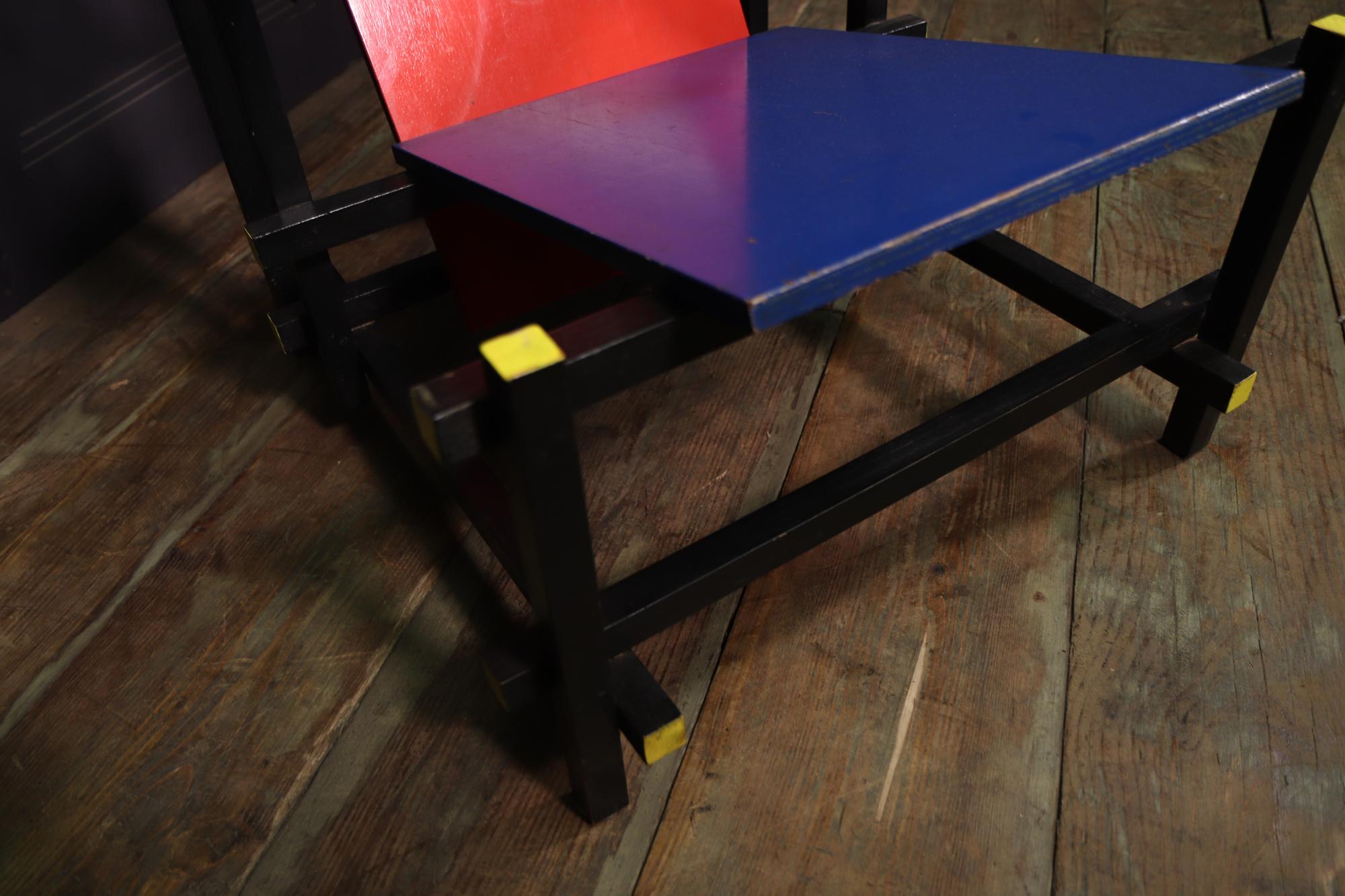 Red Blue Chair by Gerrit Rietveld, c1970 3