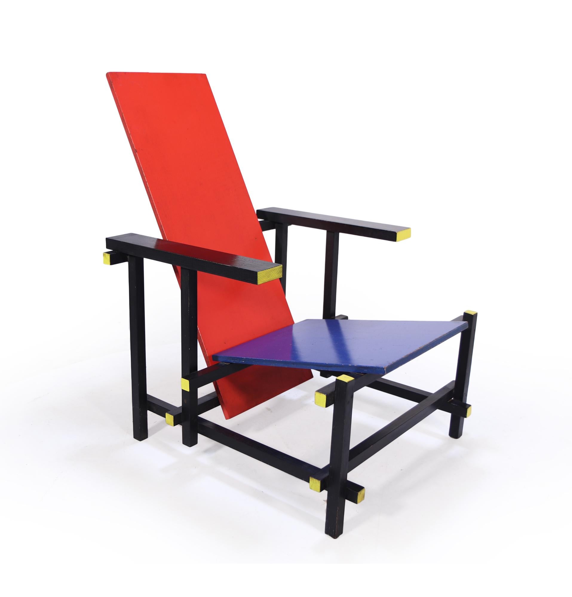 Red Blue Chair by Gerrit Rietveld, c1970 4