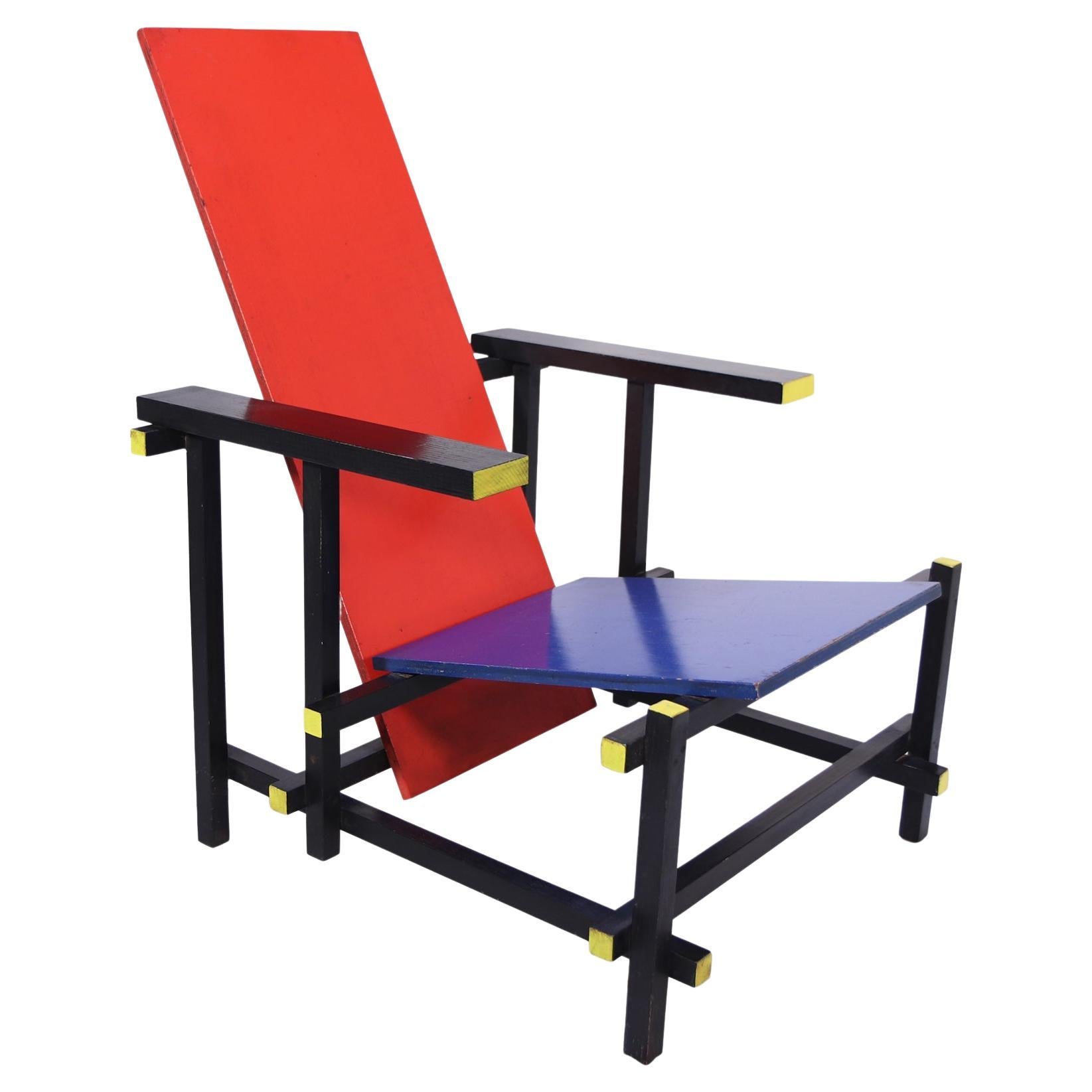 Red Blue Chair by Gerrit Rietveld, c1970