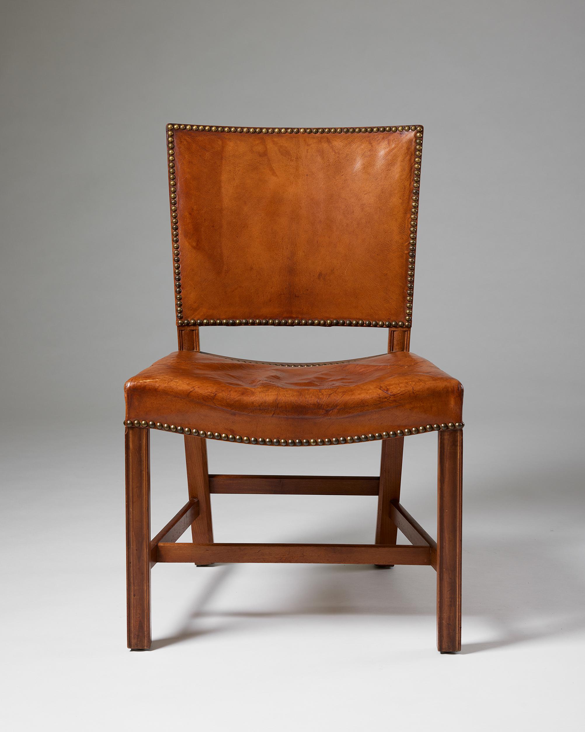 Mid-Century Modern ‘the Red Chair’ Model 3758 Designed by Kaare Klint for Rud. Rasmussen Fabrik