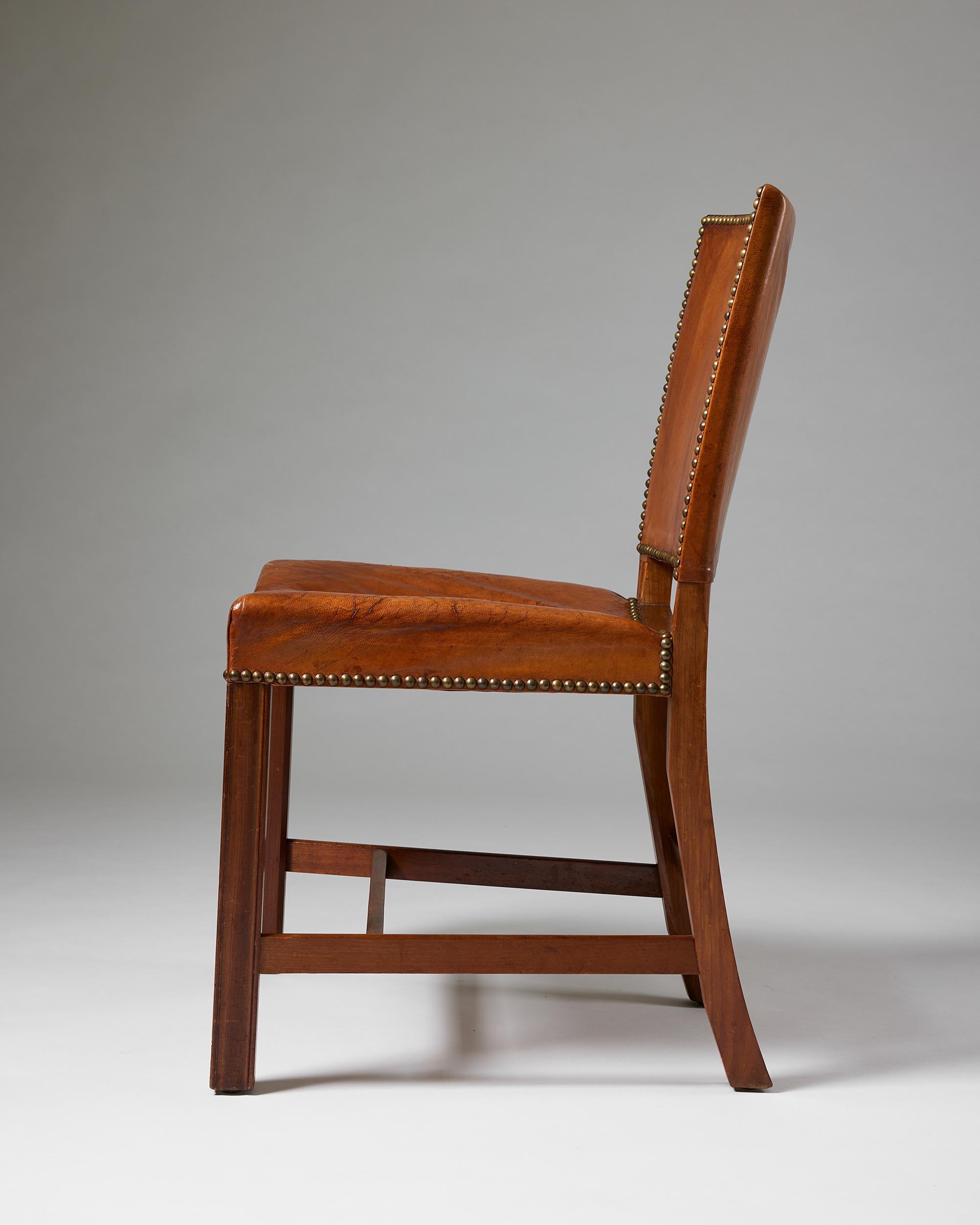 Danish ‘the Red Chair’ Model 3758 Designed by Kaare Klint for Rud. Rasmussen Fabrik