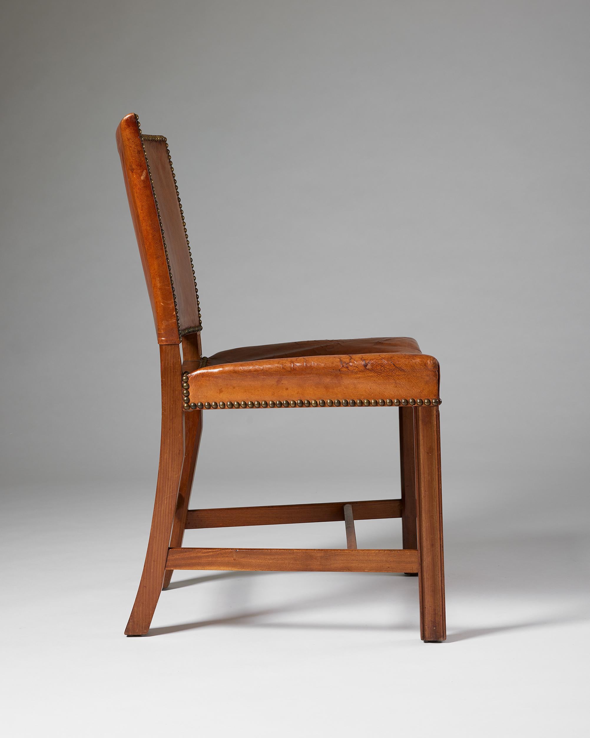 Mahogany ‘the Red Chair’ Model 3758 Designed by Kaare Klint for Rud. Rasmussen Fabrik