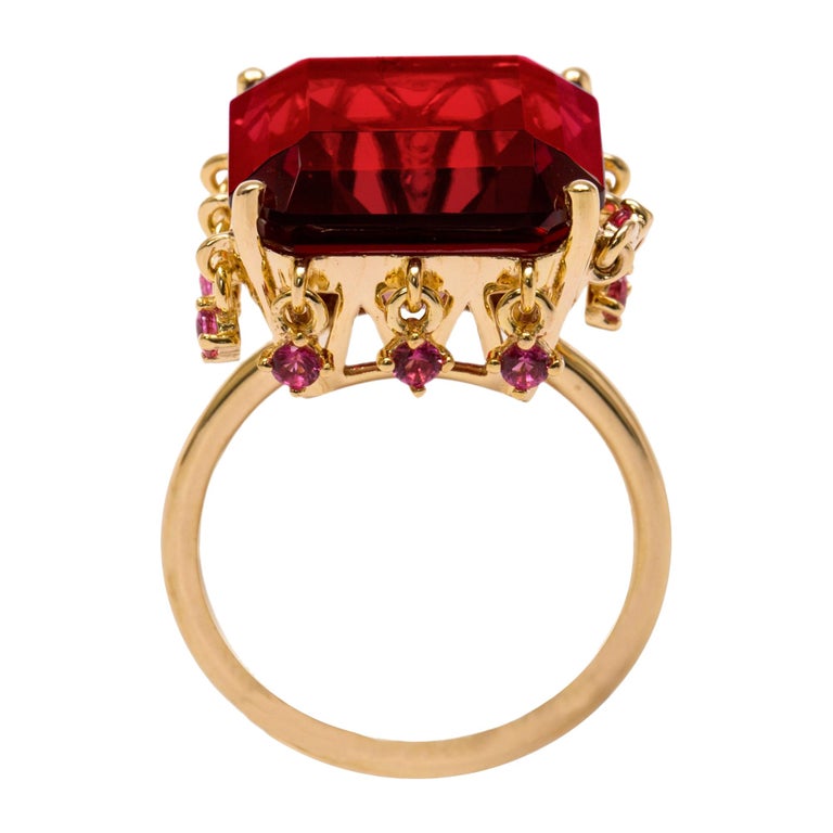 The Red Crown Vermeil Gold Ring For Sale at 1stdibs