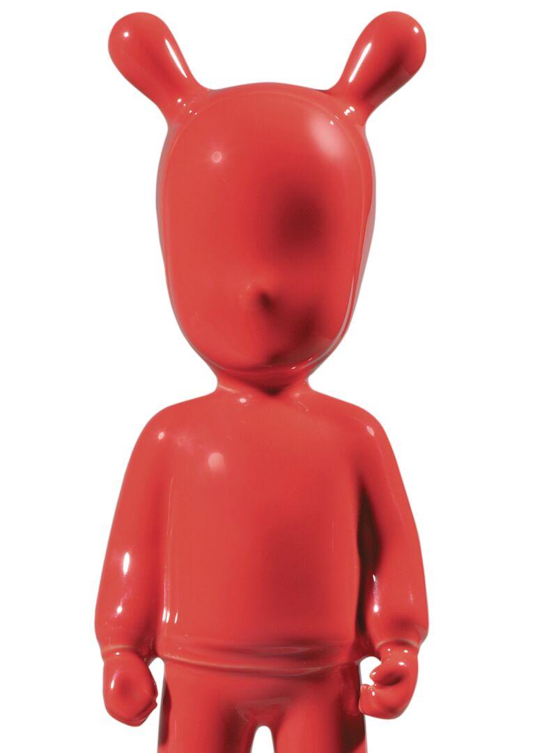 Porcelain figurine created by Jaime Hayon for the collection The Guest by LLadró Atelier with red glossy finish and white base. The Guest is a piece created by Jaime Hayon for The Guest collection by Lladró Atelier, the brand's ideas lab, which