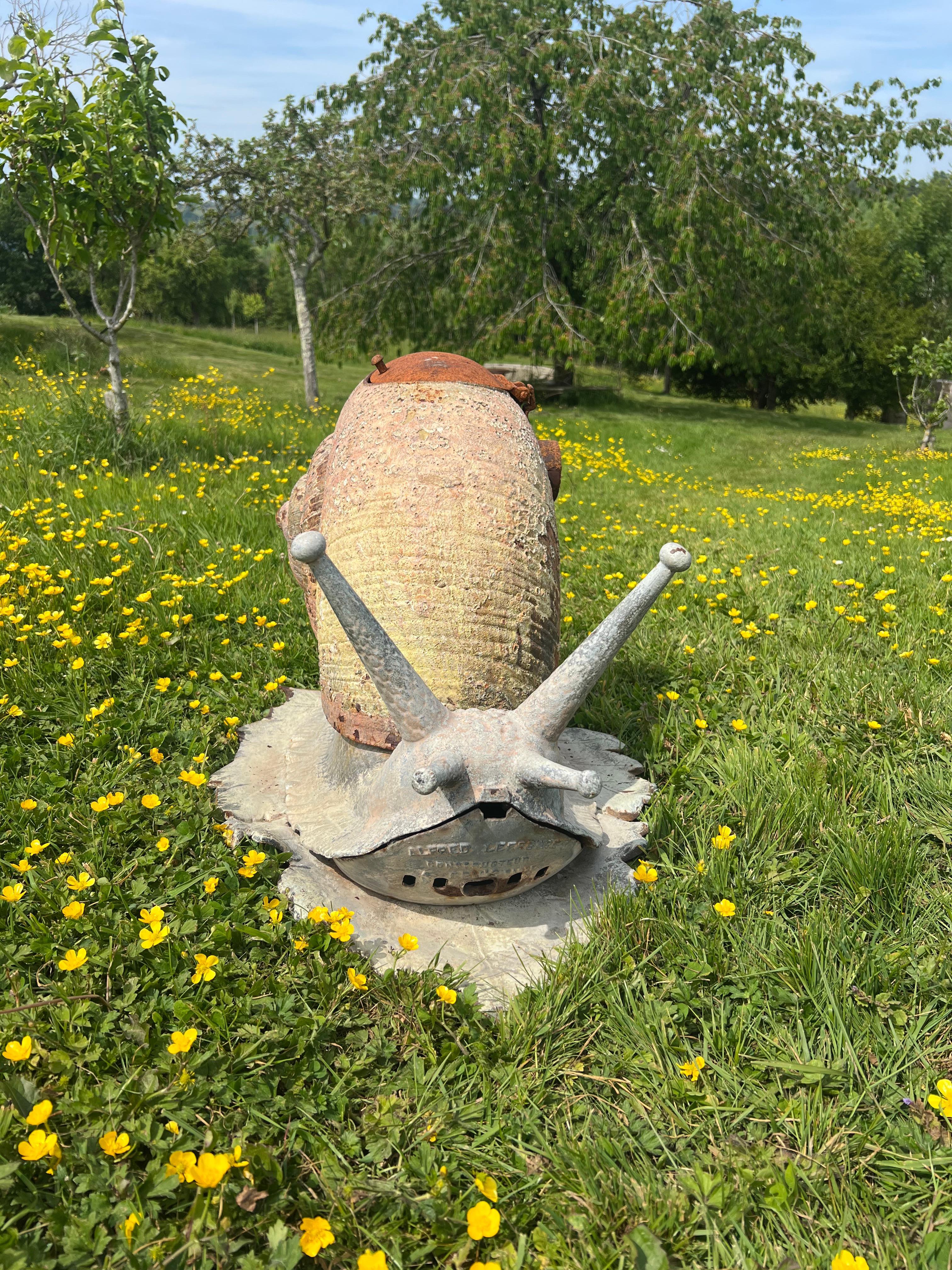This rare and exceptional antique enameled cast iron stove, titled *