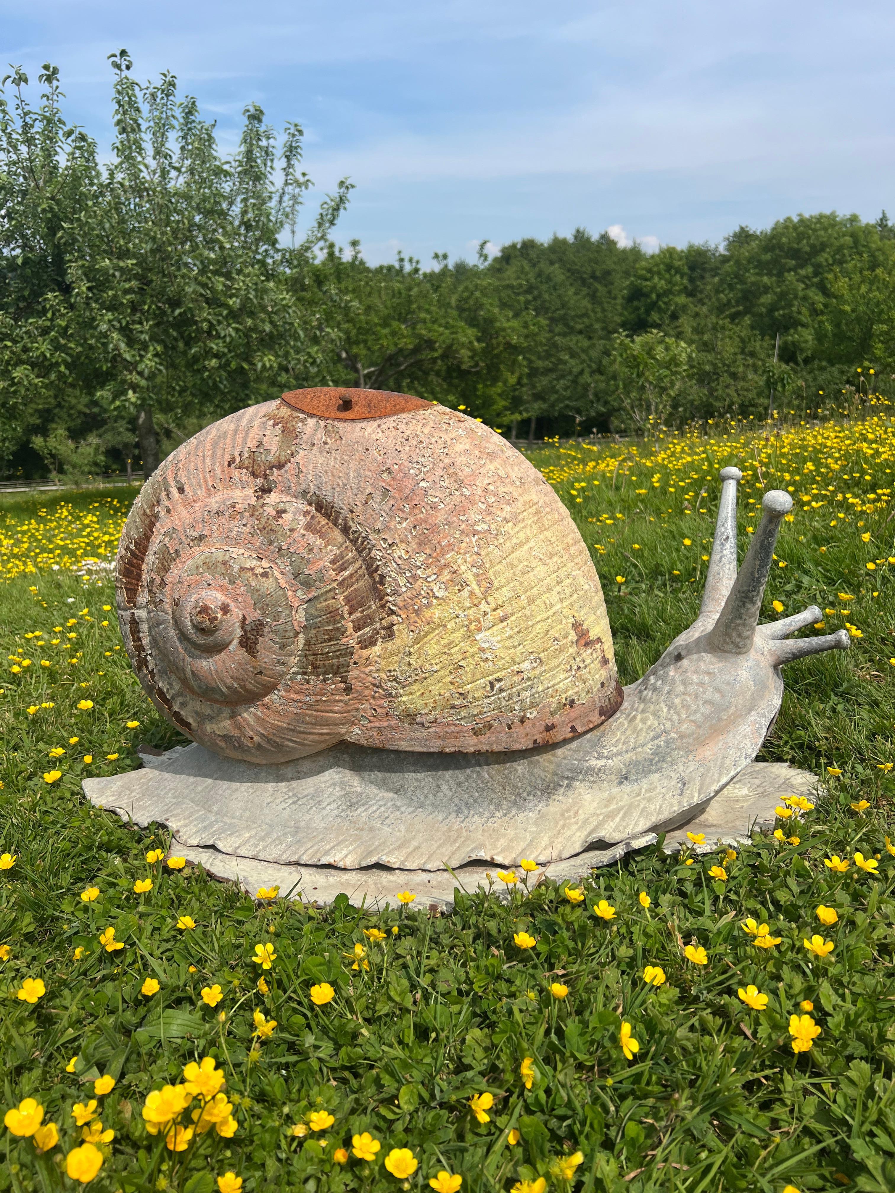 French “The Reims Snail” by Alfred Lefebvre (1845–1916), a enameled cast iron stove For Sale