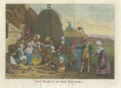 The Repast of the Reapers: 18th-Century Hand-Colored Rural Scene, ca.1780