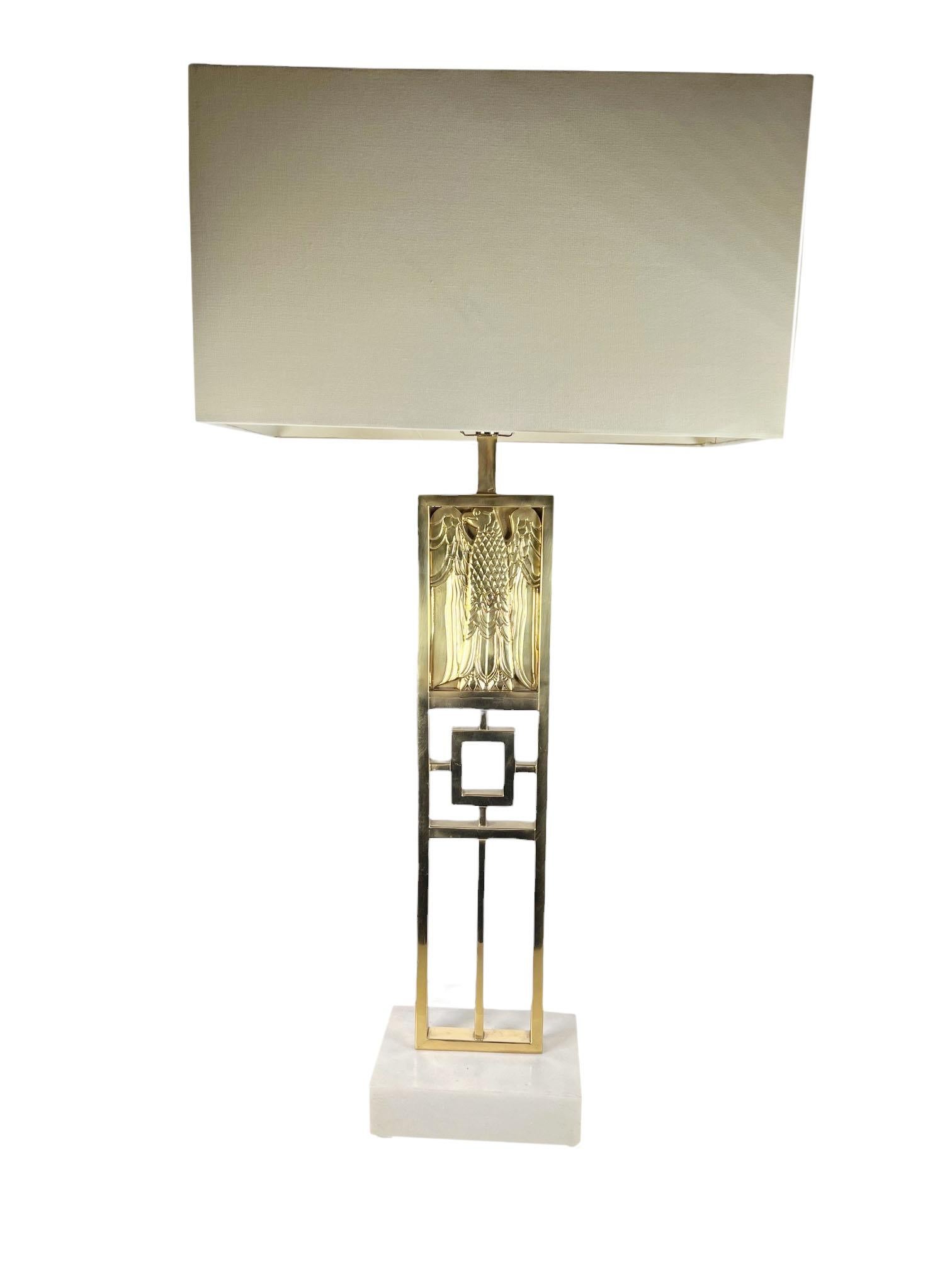 Lampe de la République en laiton avec abat-jour en vente