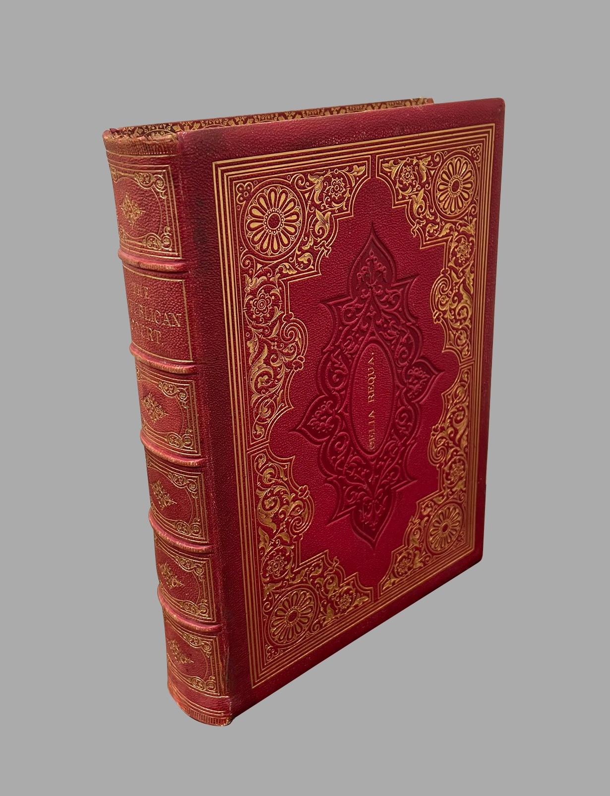  Una bella copia in pelle rossa goffrata in formato 4to del resoconto di Rufus Wilmot Griswold sulla corte repubblicana americana durante la presidenza di George Washington. La squisita copertina in pelle rossa goffrata è in condizioni generali