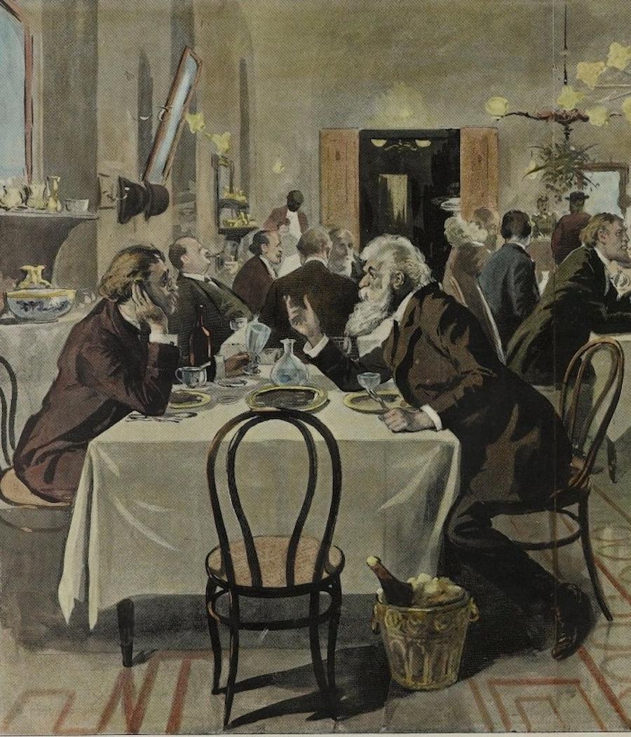 Das Restaurant des Repräsentantenhauses Kupferstich von Harper's Weekly im Angebot 1