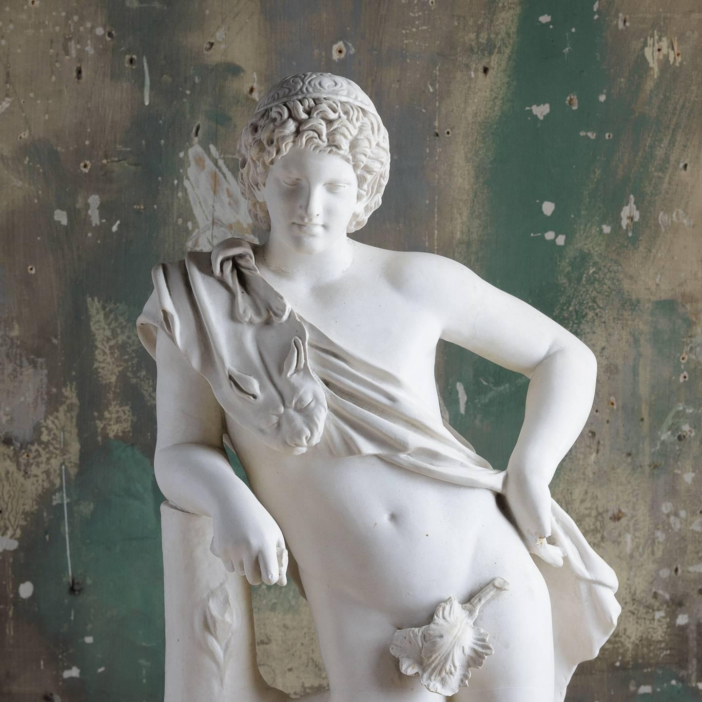 19th Century French Nineteenth Century Plaster Sculpture of The Resting Satyr