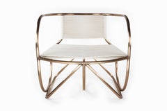 The Restraint Rocker Lounge Chair, Bronze and Rope by Christopher Kreiling