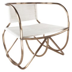 The Restraint Rocker Lounge Chair, Bronze & Rope, 2021 by Christopher Kreiling