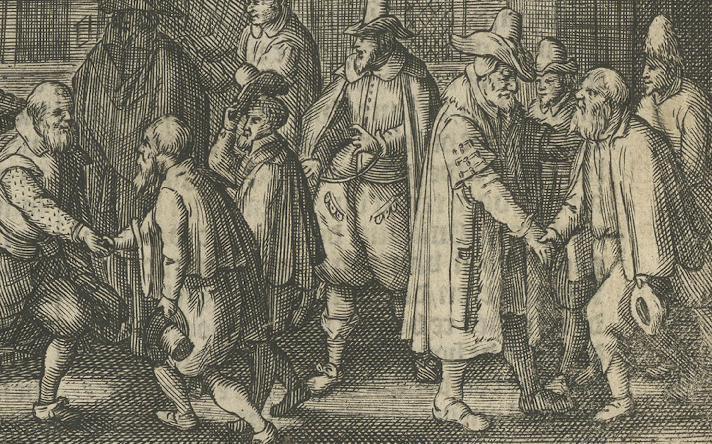 Die Rückkehr der niederländischen Entdecker in den Hafen von Amsterdam, Pontanus, 1611 (Graviert) im Angebot