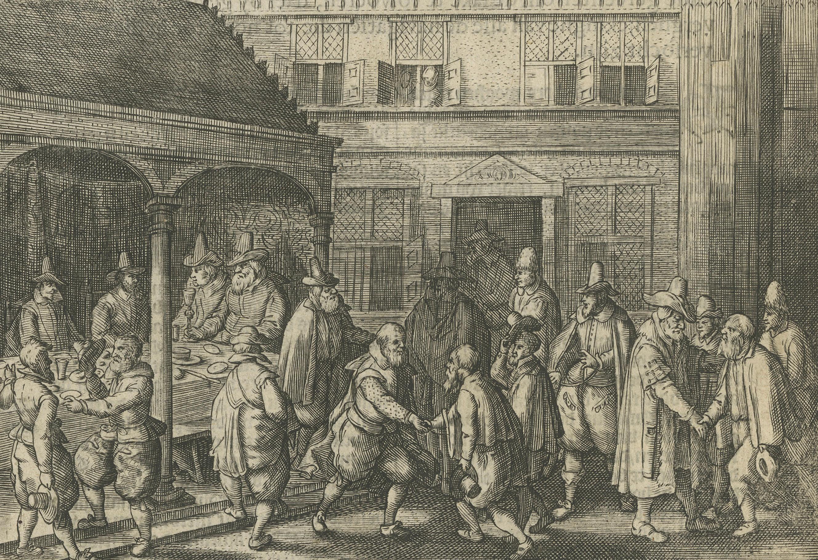 Die Rückkehr der niederländischen Entdecker in den Hafen von Amsterdam, Pontanus, 1611 (17. Jahrhundert) im Angebot