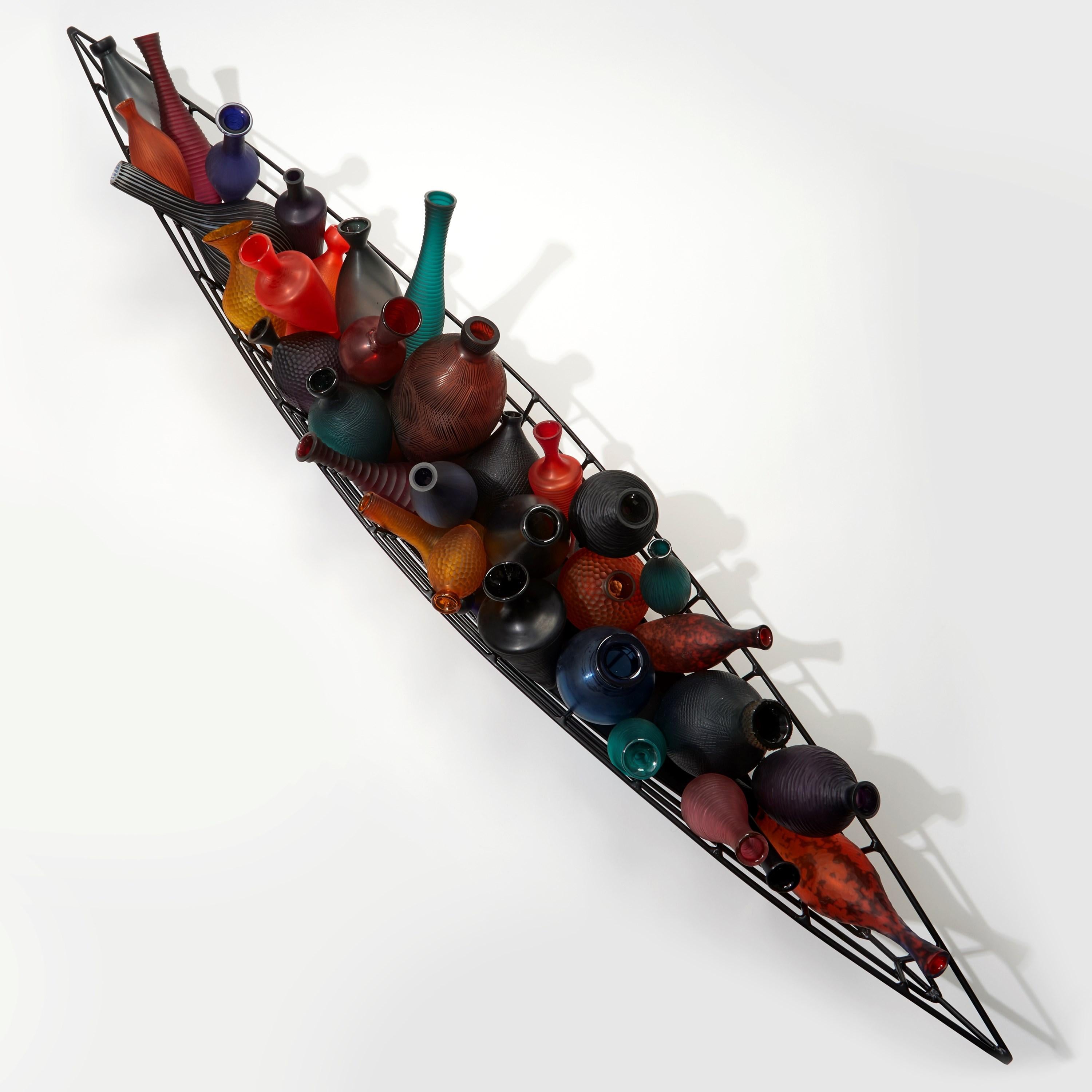 Hand-Crafted Return of History, a Colourful Boat Glass Sculpture by Baldwin & Guggisberg