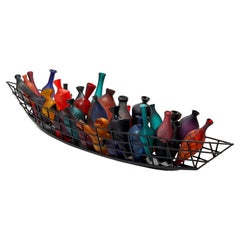Return of History, a Colourful Boat Glass Sculpture by Baldwin & Guggisberg