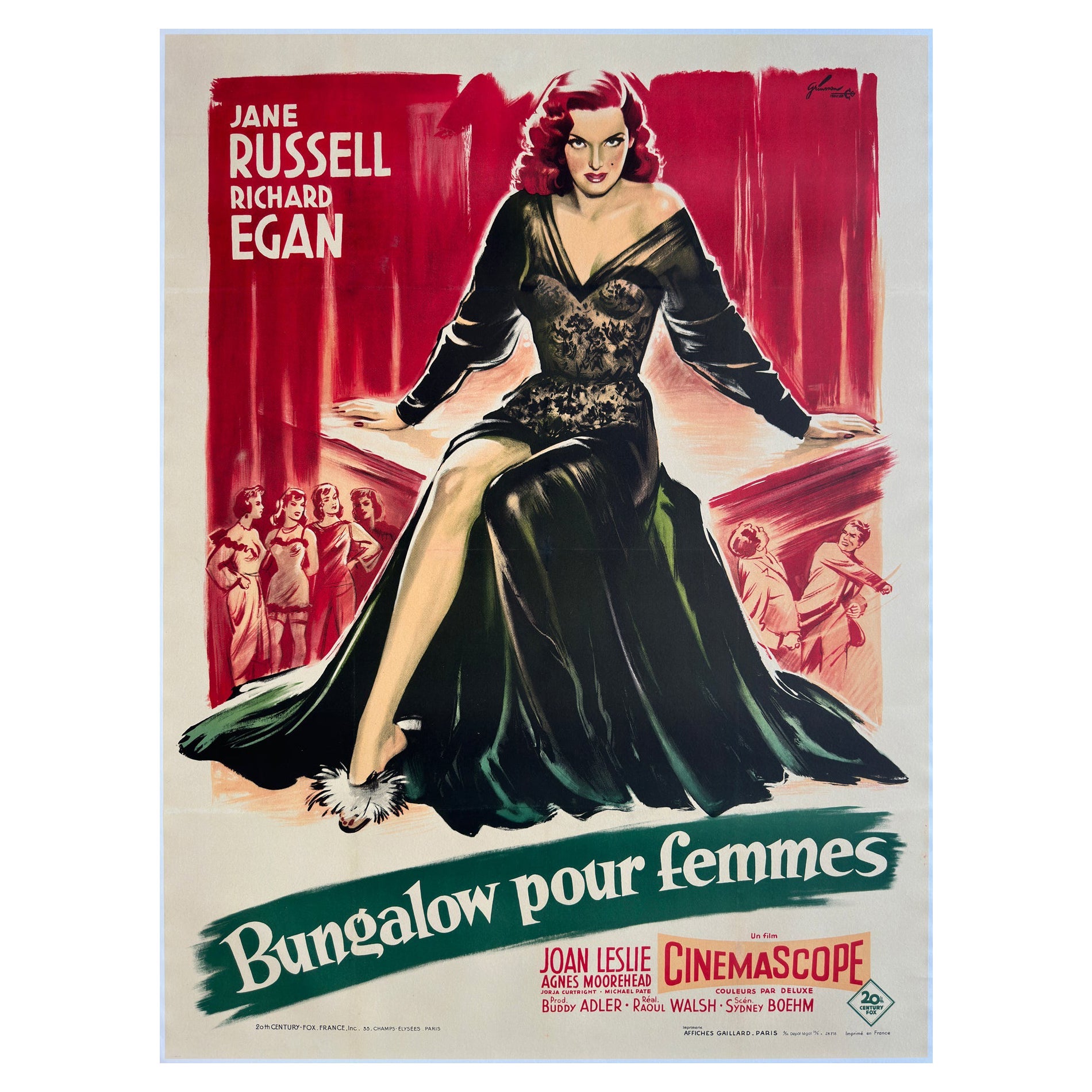 The Revolt of Mamie Stover 1956 French Grande Film Poster, Boris Grinsson For Sale