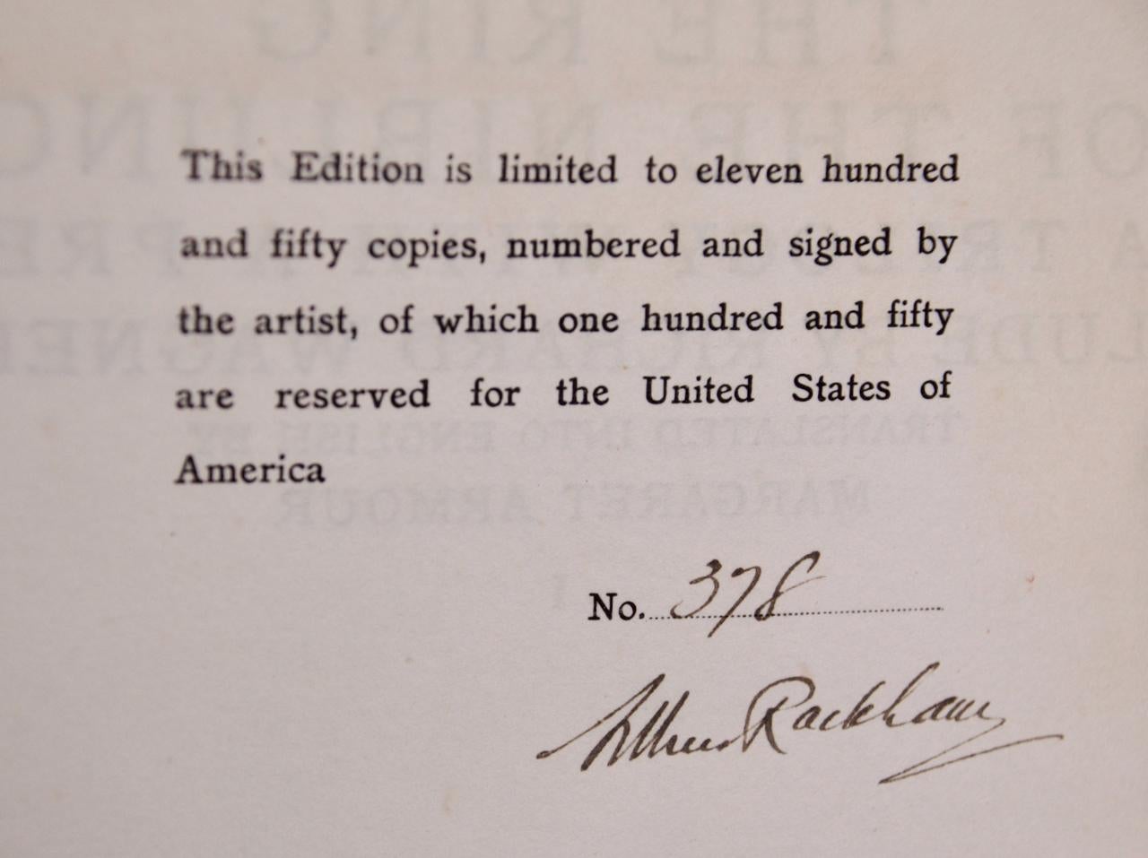 The Rhinegold and the Valkyrie, Limited Ed. Illustrated and Signed by A. Rackham For Sale 5