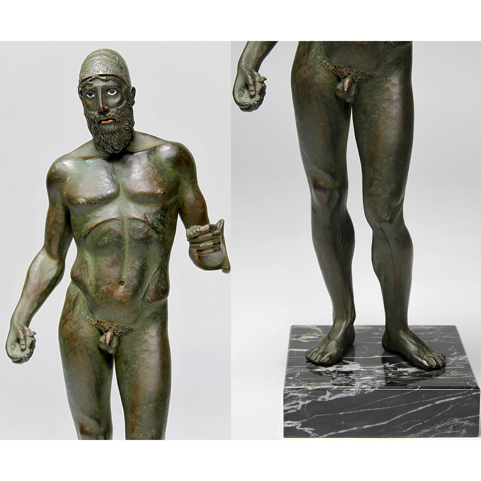 The Riace Warriors, A Fine Pair of Cold-Cast Copper and Resin Replica Figures  For Sale 1