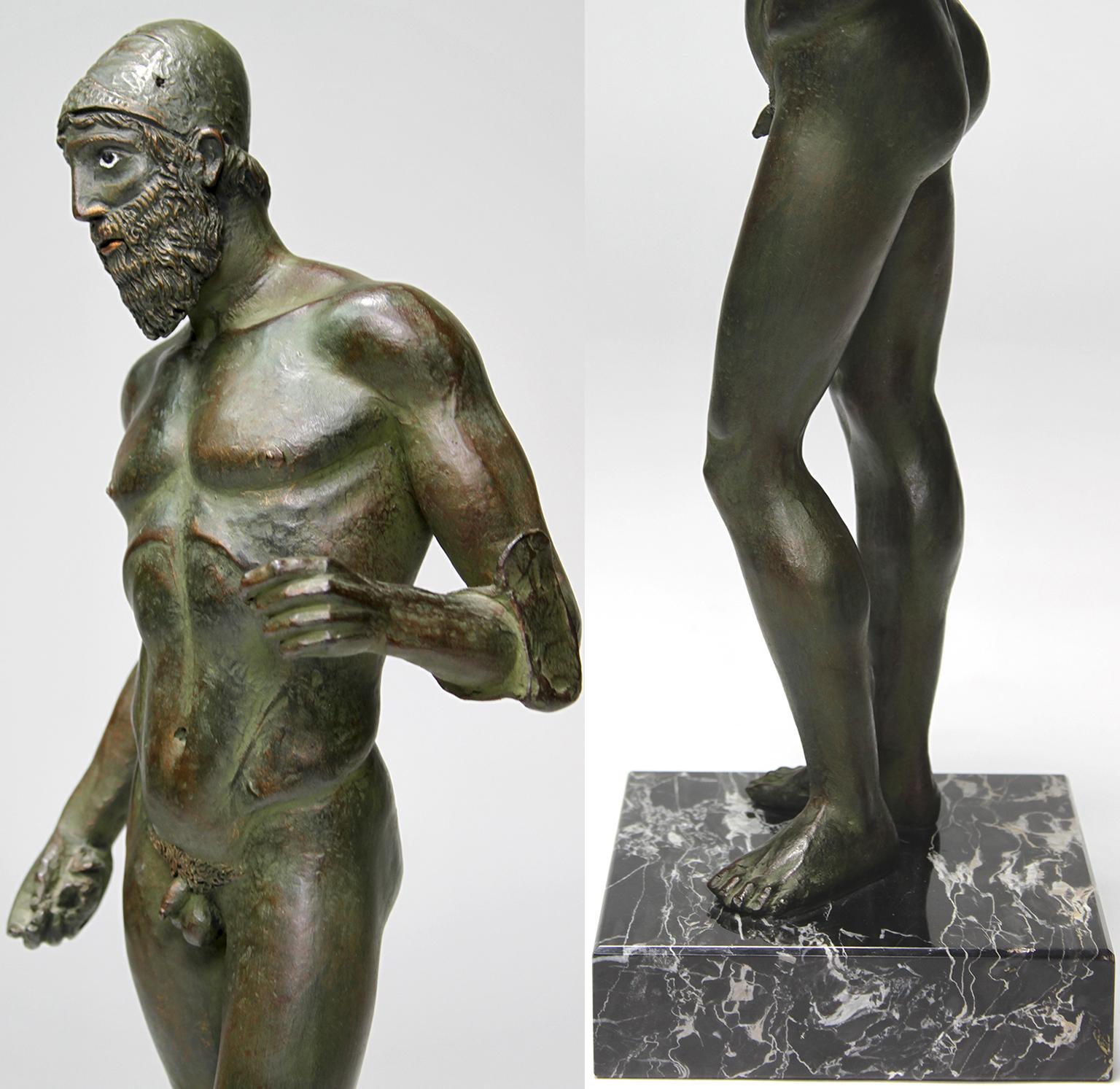 The Riace Warriors, une paire de figurines en cuivre moulé à froid et en résine Replica  en vente 3