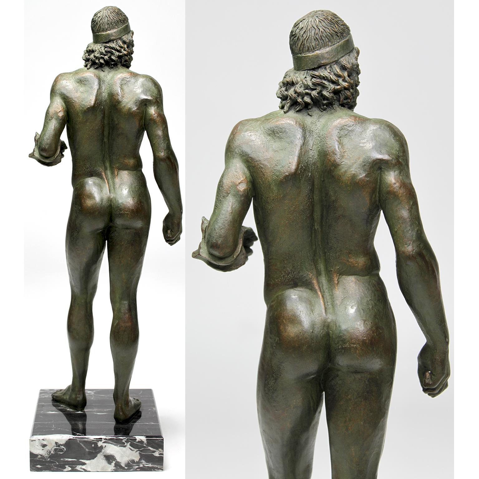 The Riace Warriors, A Fine Pair of Cold-Cast Copper and Resin Replica Figures  For Sale 6