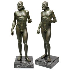 The Riace Warriors, A Fine Pair of Cold-Cast Copper and Resin Replica Figures