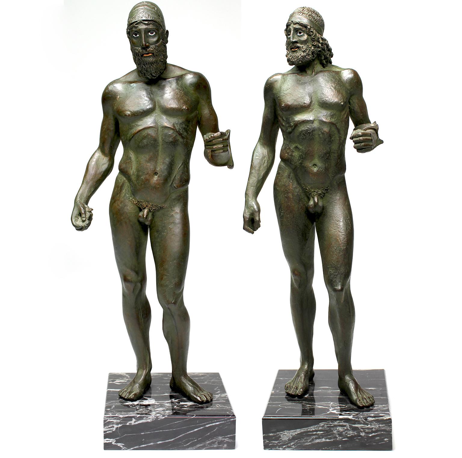 The Riace Warriors, ein feines Paar Replica-Figuren aus Kupferkaltguss und Kunstharz 