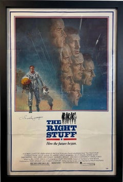 "The Right Stuff" Vintage Movie Poster, Signed by Chuck Yeager, 1983