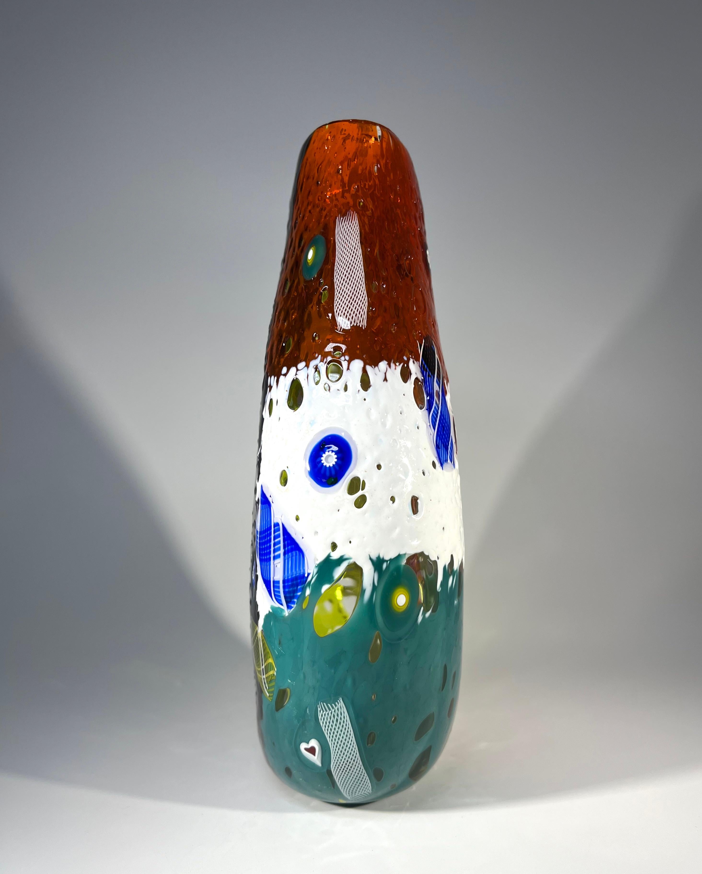 Il vaso Rio Murrine e Zanfirico Art Glass Mike Hunter Twists Studio, Scozia in vendita 7