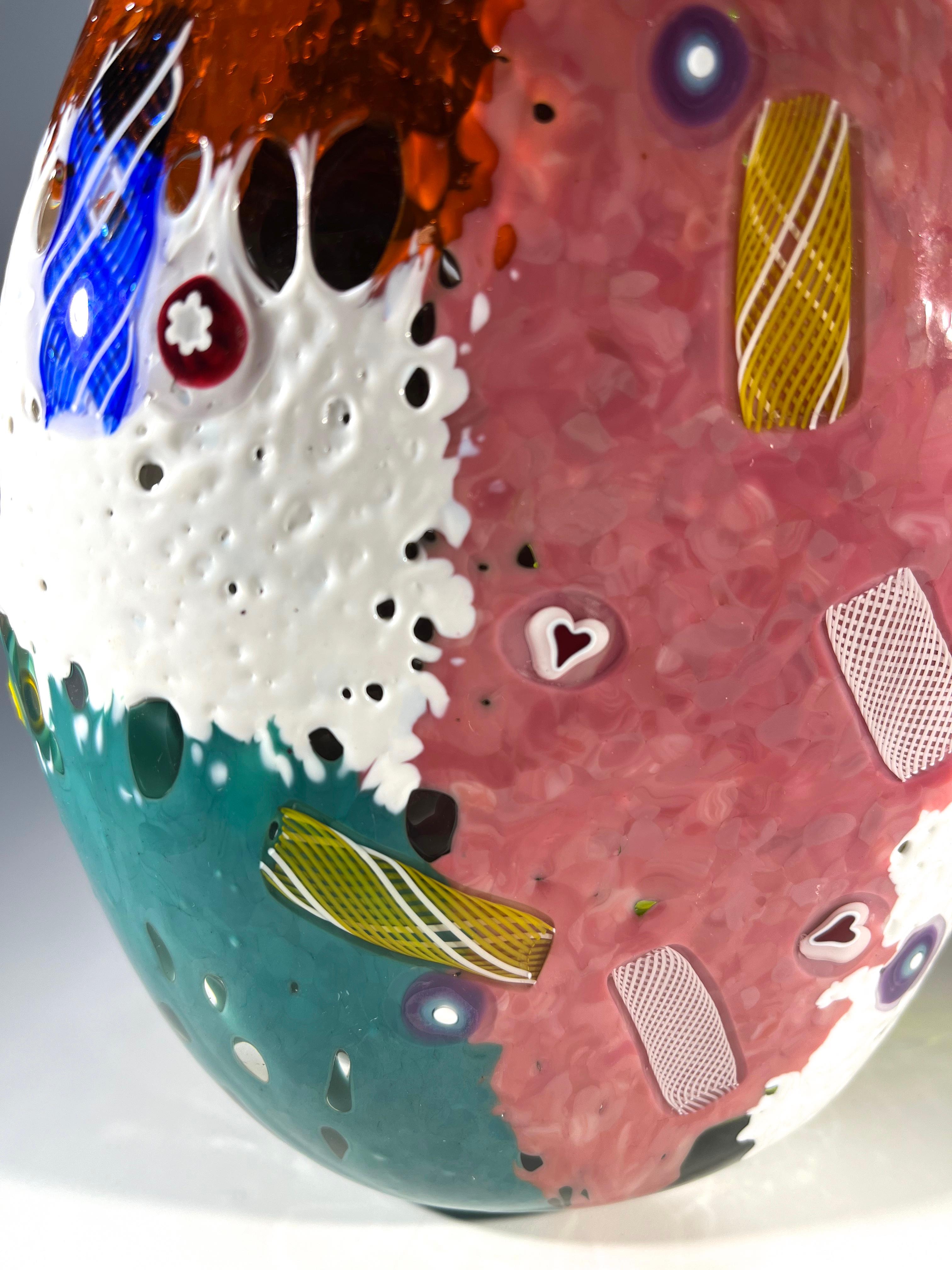 XXI secolo e contemporaneo Il vaso Rio Murrine e Zanfirico Art Glass Mike Hunter Twists Studio, Scozia in vendita