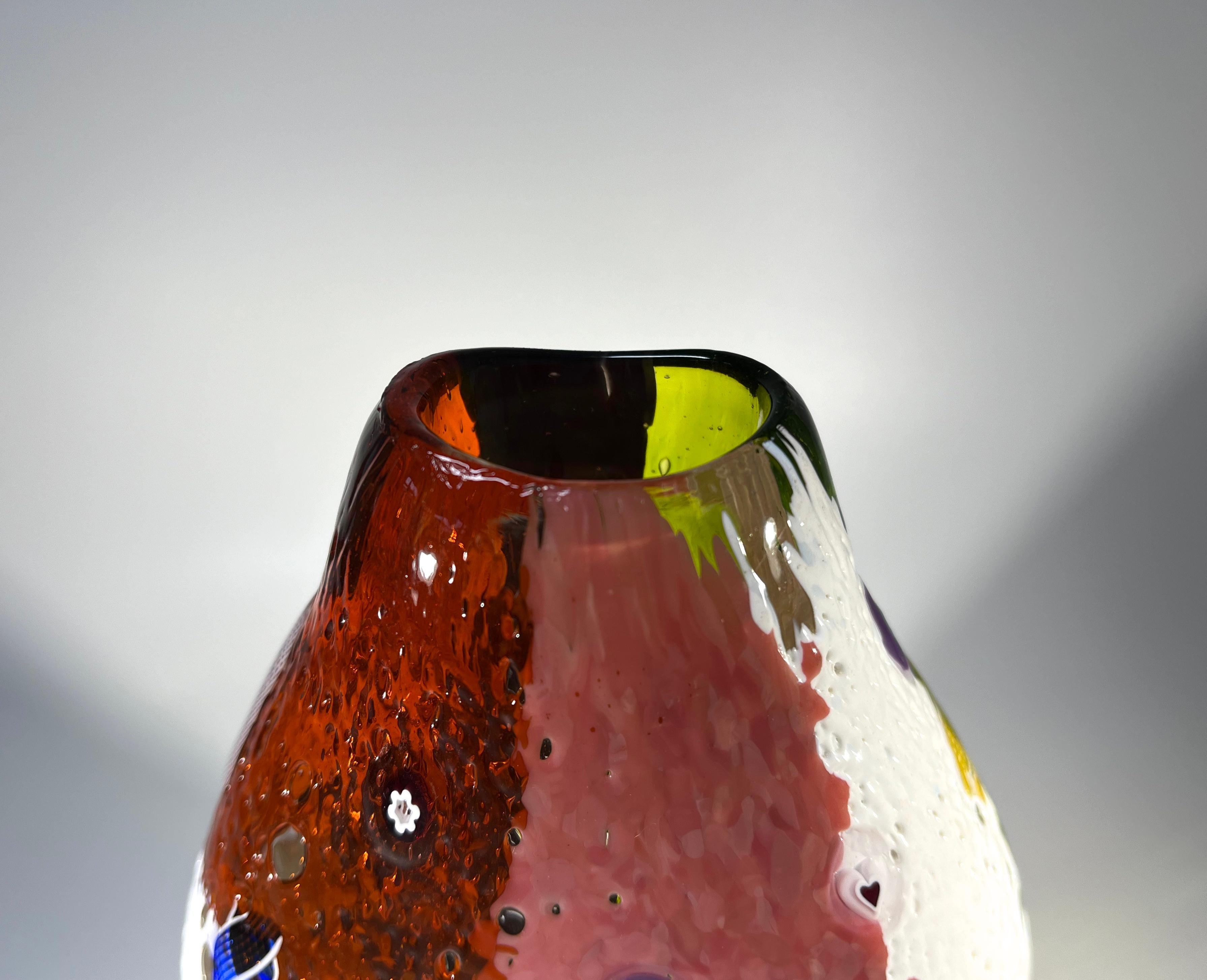 Vetro artistico Il vaso Rio Murrine e Zanfirico Art Glass Mike Hunter Twists Studio, Scozia in vendita