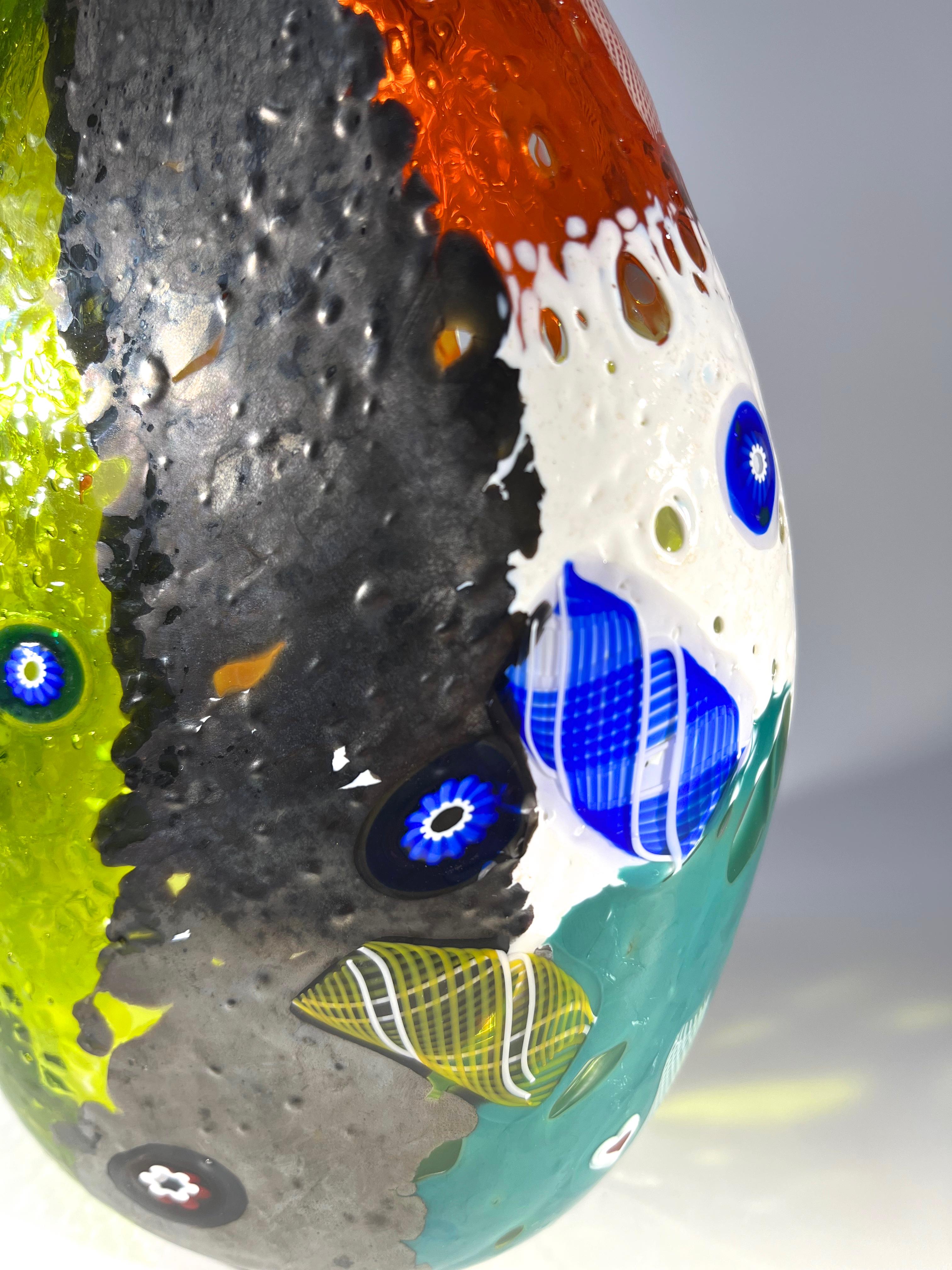 Il vaso Rio Murrine e Zanfirico Art Glass Mike Hunter Twists Studio, Scozia in vendita 2
