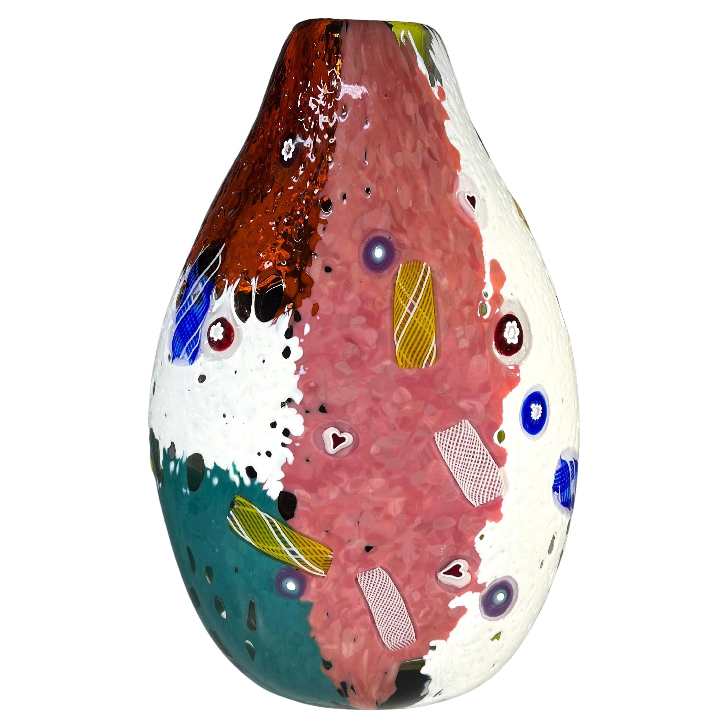The Rio-Vase aus Murrine und Zanfirico-Kunstglas Mike Hunter Twists Studio, Schottland