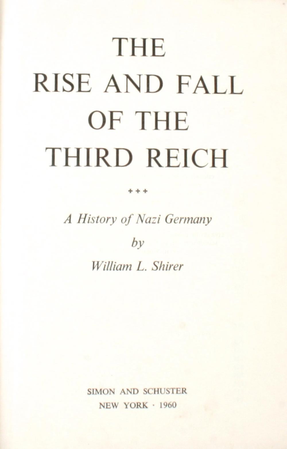 Américain Livre « The Rise and Fall of the Third Reich » de William L. Shirer en vente