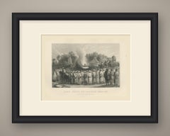 The Rite of Sati, an Indian Widow on the Pyre, Steel Engraving, 1859