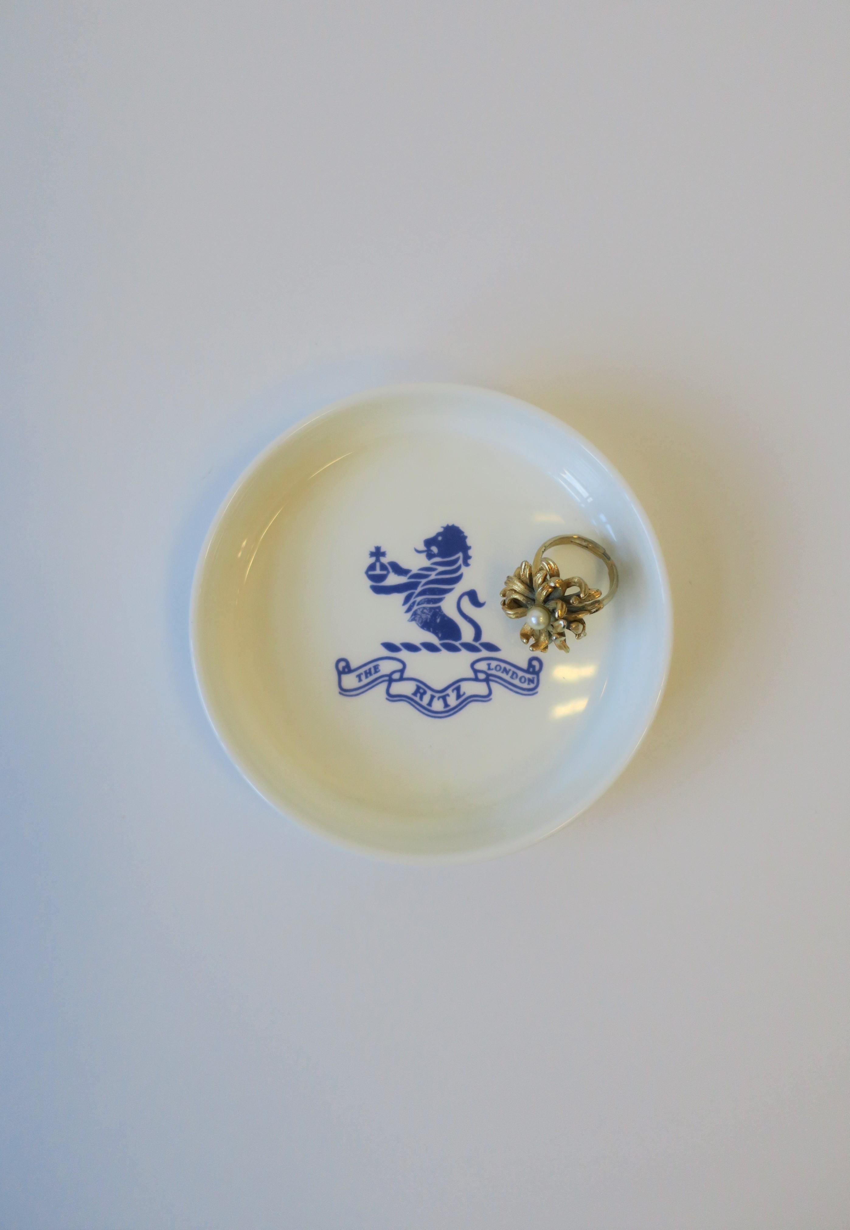 The Ritz Hotel London Blue and White Porcelain Jewelry Dish by Royal Doulton 4