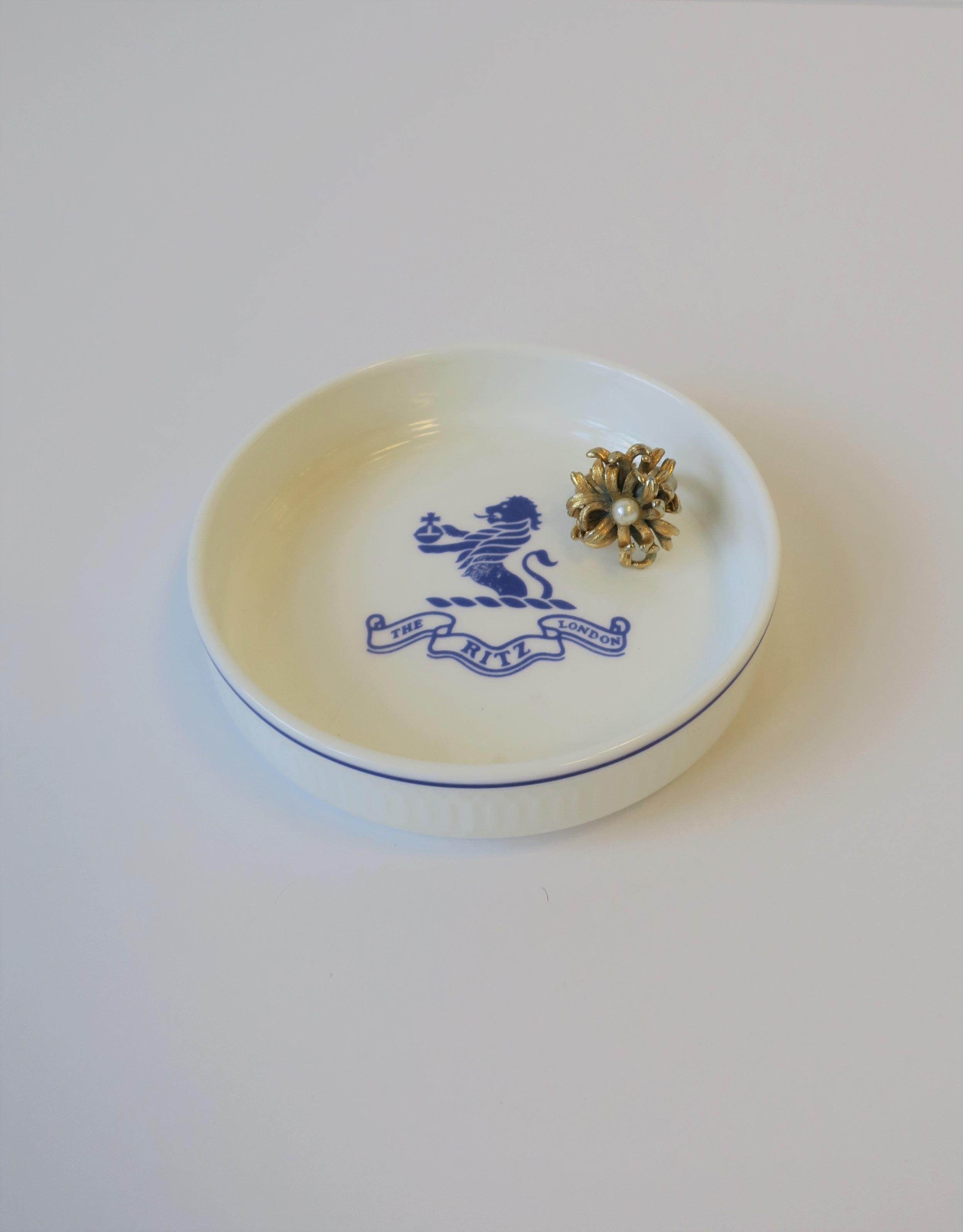 Regency The Ritz London Blue and White Porcelain Jewelry Dish