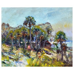 'The River House' Impressionist Style Florida Oil Painting by Robert C. Gruppe