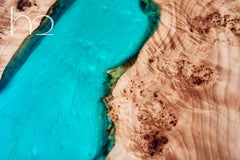 River of Truth Handcrafted Live Edge Ancient Burl Wood Contemporary Dining Table