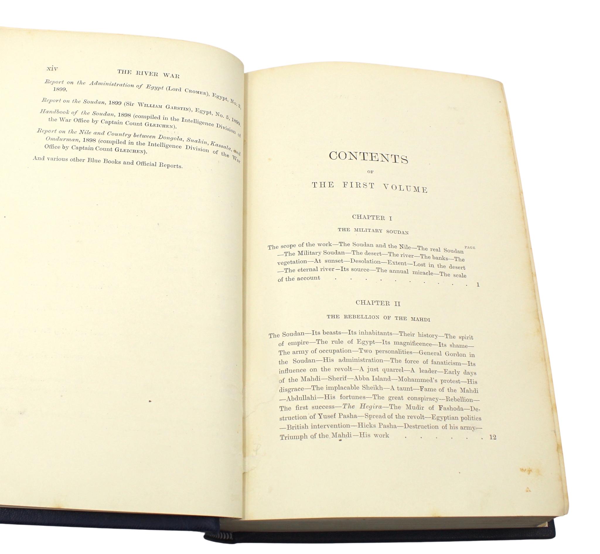 The River War de Winston S. Churchill, première édition, ensemble de deux volumes, 1899 en vente 5