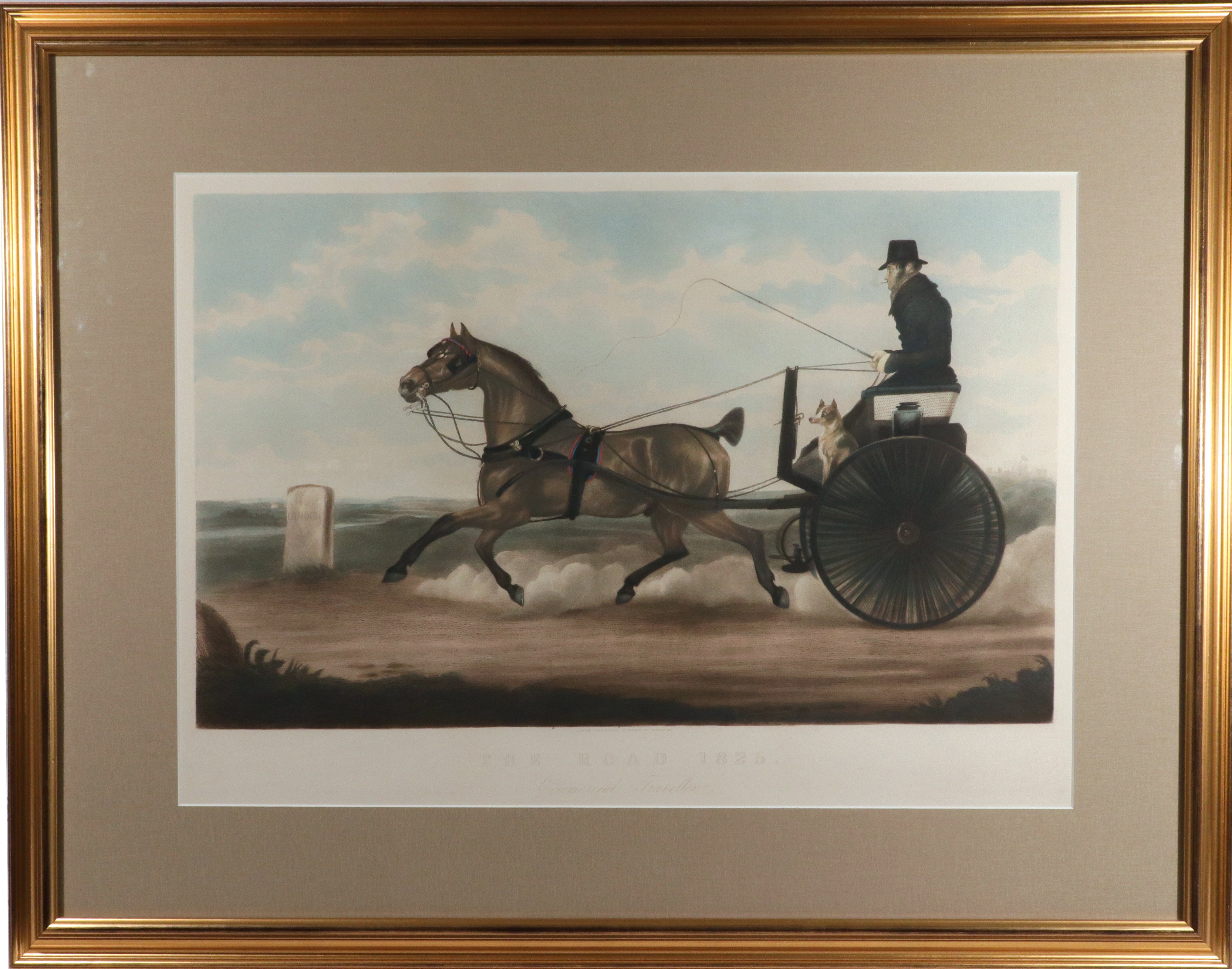The Road 1825: ‘Commercial Traveller’ — A Large Hand-Coloured Aquatint For Sale