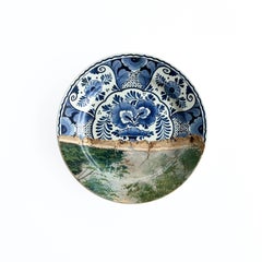"The Road to the Village" Installation of Ceramic Plates and Oil on Canvas