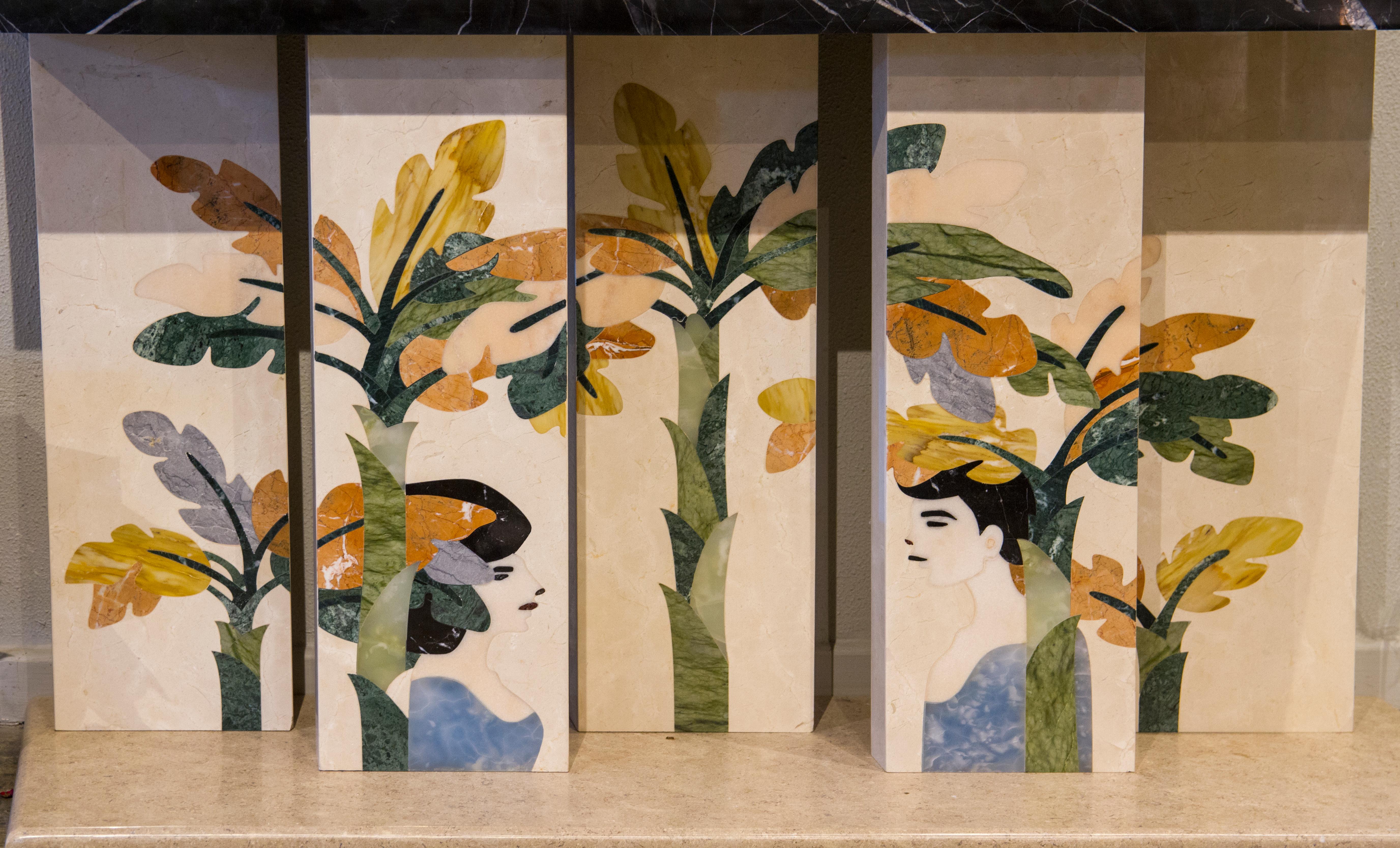 Contemporary Multi Colored Marble Console - THE ROAD TO YOU by R’Kan For Sale