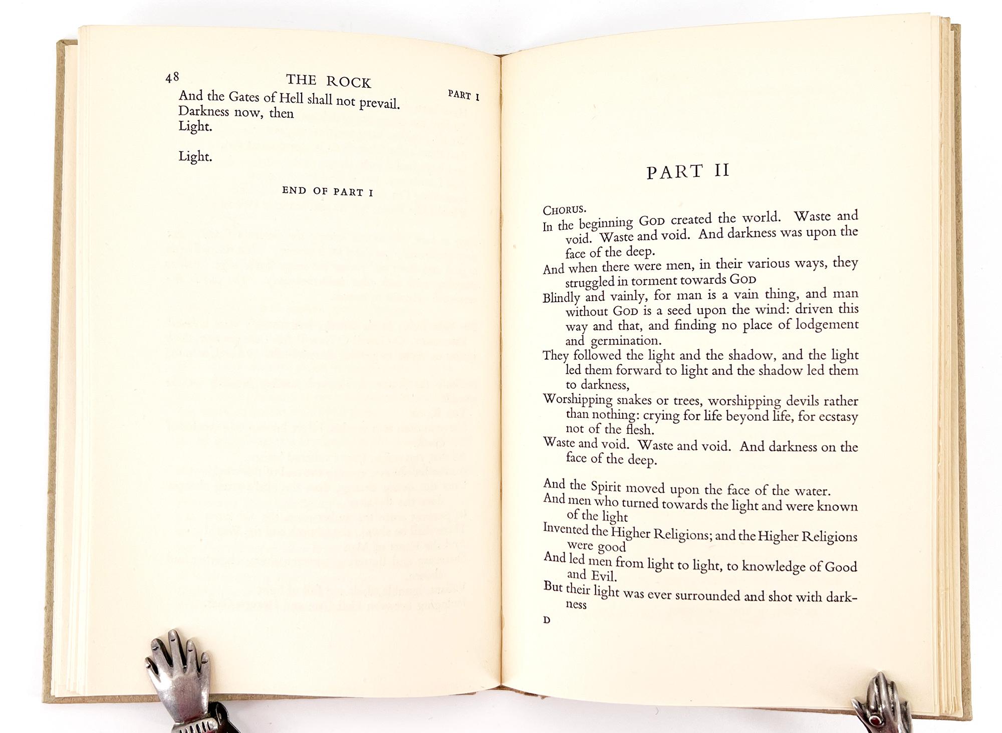 20ième siècle The Rock, par T.S. Eliot - PREMIÈRE ÉDITION en vente