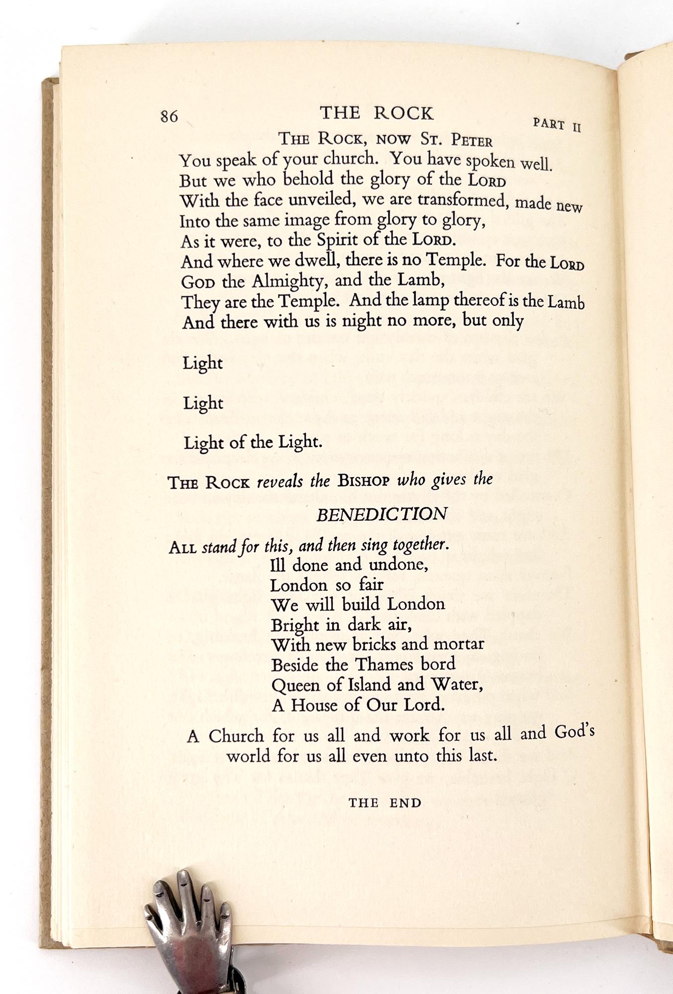Papier The Rock, par T.S. Eliot - PREMIÈRE ÉDITION en vente